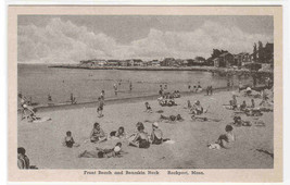 Beach Crowd Front Beach Bearskin Neck Rockport Massachusetts Albertype postcard - £5.14 GBP