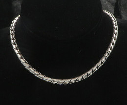 925 Sterling Silver - Vintage Shiny Swirl Detail Twist Chain Necklace - NE3089 - £181.01 GBP