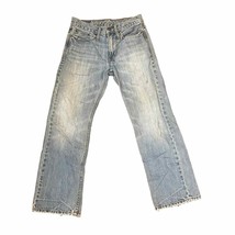 American Eagle Relaxed Straight Leg Jeans Frayed Hem Mid-Rise Denim Men 26x28 - £12.00 GBP