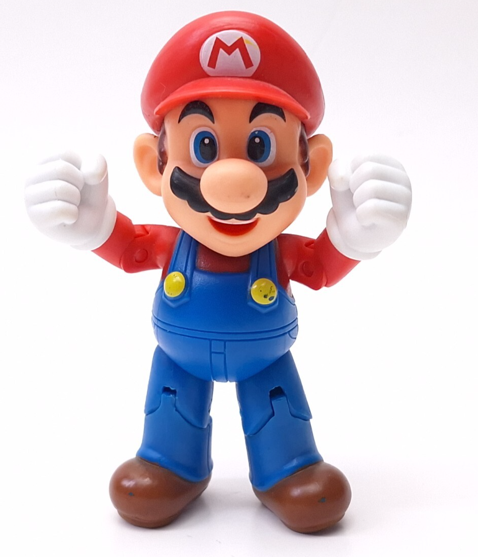 World of Nintendo 4&quot; MARIO Action Figure Super Mario 2014 JAKKS Fists Smile - $7.19