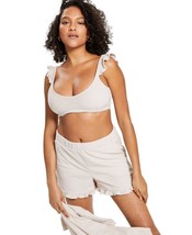 MSRP $25 Bar III Ruffled Terry Bralette ONLY Beige Size XS - $12.11