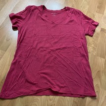 Eddie Bauer Womens V-neck Shirt Size X-Large Red - £6.33 GBP