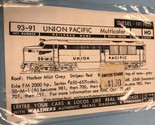 Vintage 93-91 Union Pacific Model Train Decals - $9.89