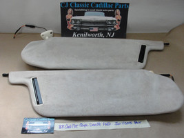Oem 88 Cadillac Coupe Deville Rwd Sun Visors With Mirror Pair - Lights Untested - £70.39 GBP
