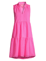 Lilly Pulitzer Novella Eyelet Embroidery Sleeveless Tiered Dress in Plum... - $142.08