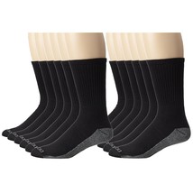 Dickies Men&#39;s Dri-tech Moisture Control Crew Socks Multipack, Black (12 ... - $55.99