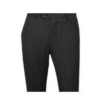 Men Suit BERLUSCONI Italian Wool 180's Pin Stripe One Button Peak UGS95-4 Black image 13