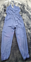 Lulus Jumpsuit Womens Medium Blue Spaghetti Straps Wrap V Neck Pockets P... - £21.84 GBP