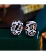 1.50 Ctw Round Multi Color 14K White Gold Plated Rectangle Leopard Hoop ... - €65,22 EUR