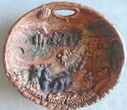 Vintage 1950s Fairway Smoky Mountain Indian Scene Bowl 11 1/2&quot; Wide - $22.77