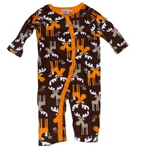 Hanna Andersson Boys Moose Union Suit Pajamas Organic Cotton 3-6 months - £15.35 GBP