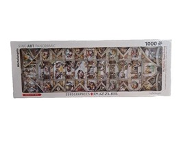 Eurographics 1000 Piece Puzzle Michelangelo Sistine Chapel Ceiling Panor... - $14.50
