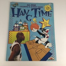 Space Jam All Star Coloring Activity Book Hang Time Jumbo Poster Jordan Vintage - £54.47 GBP