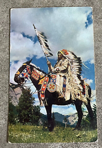 1959 Yellowstone Park Indian Chief Postcard Posted and Stamped Card Rare... - $5.69