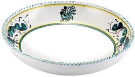 Coupe Bowl Deruta Majolica Orvieto Rooster Shallow Round Green Ceramic Handmade - £79.13 GBP