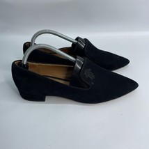 Tory Burch Womens  Black Suede Leather Pointed Toe Loafer Flats Size 10 - $79.19