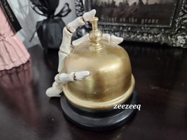 Skeleton Hand Ringing Bell Resin Figurine Halloween Tabletop Decor 5&quot; - £19.70 GBP