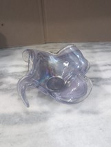 Vintage Hand Blown Lavender Clear Glass Free Form Bowl Potentially Murano Opulen - £27.86 GBP