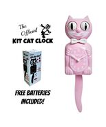 BUBBLEGUM PINK KIT CAT CLOCK 15.5&quot; Free Battery MADE IN USA Kit-Cat Kloc... - $69.99