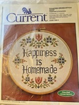 Set of 2 Current Cross Stitch Kits w/Hoops Love is Homegrown, Happiness ... - £19.65 GBP