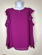 Susan Graver Womens Plus Size 3X Fusha Top Shirt Flutter Sleeve - £14.15 GBP