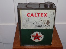 Vintage Texaco Caltex 1 Gallon Slim Italian Oil Empty Can - $396.00