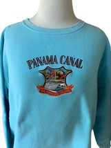 Princess Cruises Ladies Ls Roomy Turquoise Panama Canel Themed Sweatshirt Euc M - £16.63 GBP