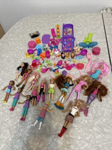 Large Lot Polly Pocket Dolls Clothes Furniture Shoes Pets More. Barbie & Mixed - $48.19