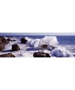 Waves breaking on the coast  Santa Cruz  Santa Cruz County  California  ... - £42.91 GBP