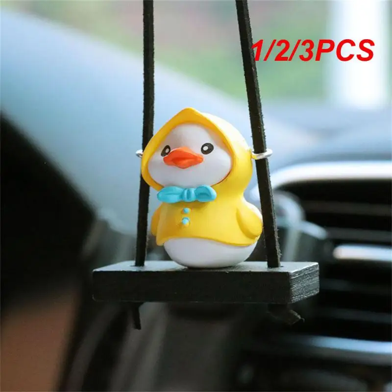 3pcs little yellow duck car pendant swing duck auto rearview mirror hanging pendant car thumb200