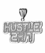 Sterling Silver Gold HUSTLE 24/7 Hip-Hop DC Pendant - $761.26 MXN