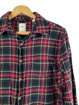 Chaps Ralph Lauren Flannel Shirt Size Medium Mens Stewart Tartan Black Red Plaid - £24.33 GBP