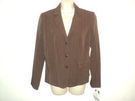 NEW Stanley Blacker Blazer Women&#39;s Size 10 Suit Jacket Brown Pin Stripe ... - £11.85 GBP