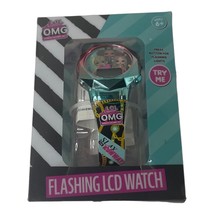 LOL Surprise OMG Flashing LCD Digital Watch&quot; Girls-Pink &amp; Aqua Face &amp; Band - $9.28