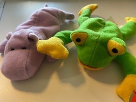 Ty Teenie Beanie Happy Hippopotamus &amp; Smoochy the Frog Plush Soft Set of 2 - £17.80 GBP