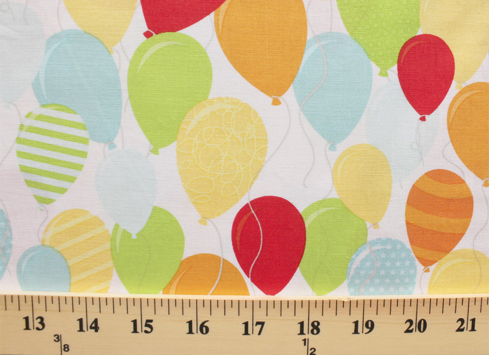 Balloons Birthday Party Celebrations Surprise! Cotton Fabric Print BTY D... - $10.95