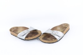 Vintage Birkenstock Womens 6 Distressed Leather Slide On Buckle Sandals ... - $44.50