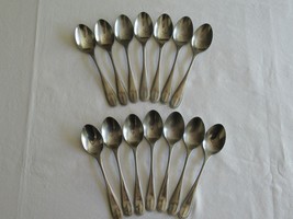 14x Teaspoon Lot Crystal Palace Stainless Oxford Hall Japan 6.2&quot; Beaded Vtg - $23.75