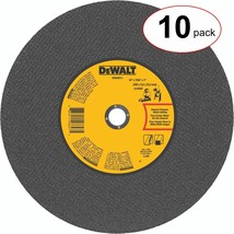 NEW CASE (10) DeWalt DWA8011 14" x 7/64" x 1" Metal Fast Cutting Chop Saw Wheel - $106.99