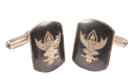 Vintage Siam Sterling Cuff Links Temple Dancers - $11.29