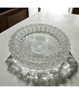 Vtg Chunky Diamond Cut Starburst Ashtray Heavy Glass Crystal Looking Art... - $40.26 CAD