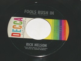 Rick Nelson Fools Rush In Down Home 45 Rpm Record Vinyl Decca Label - £12.57 GBP