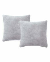 Infinity Home Throw Pillows Faux Fur 18 x 18 Set of 2 Gray Square Home Decor - $36.99