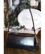 KENNETH COLE NY Black Leather Handbag Evening Bag Purse Gold Accents - $551.77 MXN