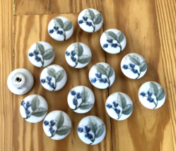 Maine Union Pottery Stoneware Hand Painted Blueberry Cabinet/Drawer Knob... - $17.81