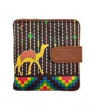 Printed Vegan Leather Women Wallet Brown Purse Batua Gift Rakhi - $616.20 MXN