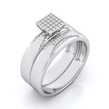 Womens Classic 1.00 CT Carat Wedding Band Engagement Ring Set Silver Size 5-9 - £65.82 GBP