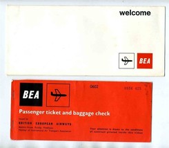 BEA Ticket Jacket for Guest &amp; Passenger Ticket British European Airways 1968 - £37.47 GBP
