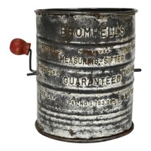 Bromwell&#39;s 3 Cup Measuring Flour Sifter Metal Vintage Rustic Kitchen Ute... - $12.19