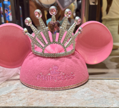 Disney Parks Princess Crown and Veil Pink Ears Hat Child Size NEW - $653.65 MXN